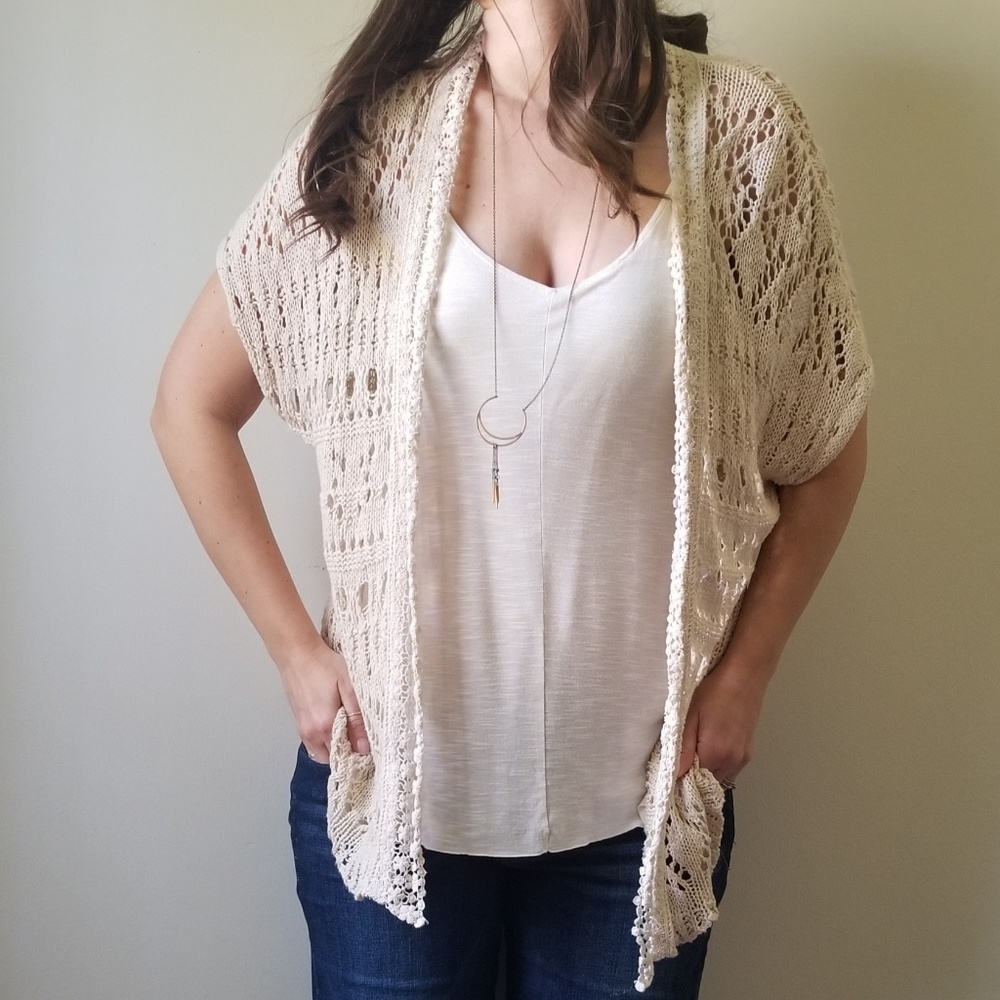 Abercrombie and Fitch lacey short sleeve cardigan
